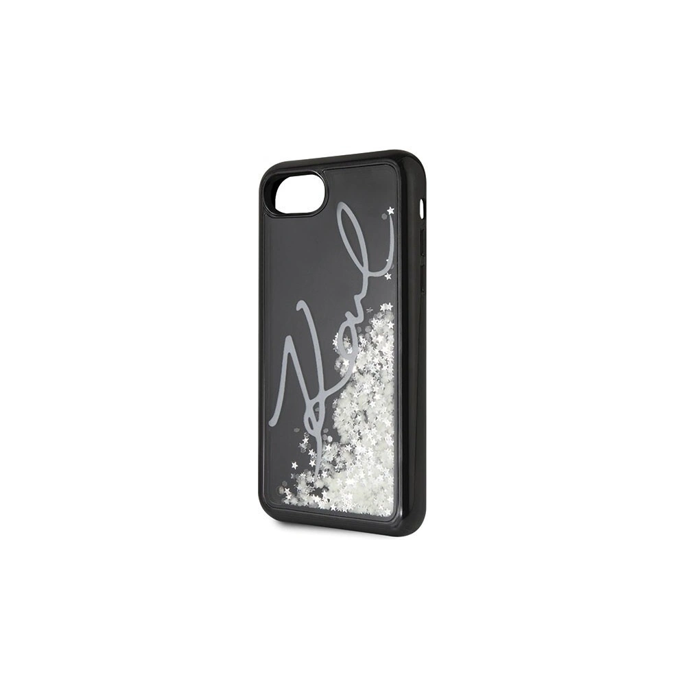 Karl Lagerfeld KLHCI8PH2IR Apple iPhone SE 2022/SE 2020/8/7 czarny/black Glitter Signature - Glow in the dark
