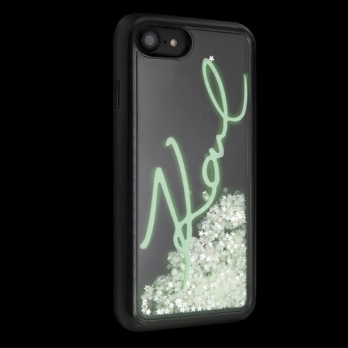 Kup Karl Lagerfeld KLHCI8PH2IR Apple iPhone SE 2022/SE 2020/8/7 negru/black Glitter Signature - Strălucire în întuneric - KLD102BLK - {ean13} - Sklep Home Screen