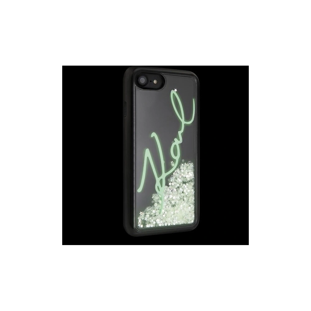 Karl Lagerfeld KLHCI8PH2IR Apple iPhone SE 2022/SE 2020/8/7 czarny/black Glitter Signature - Glow in the dark