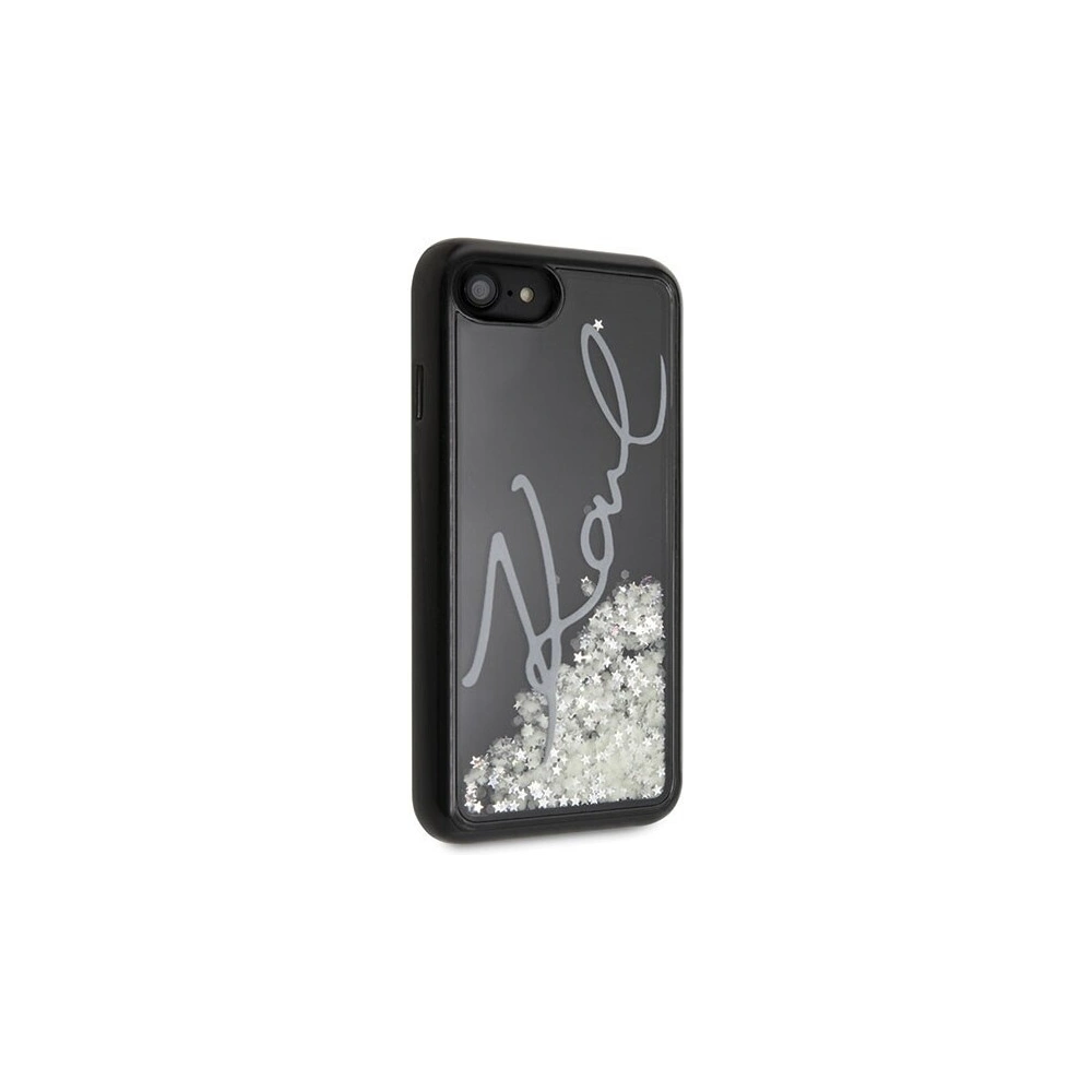 Karl Lagerfeld KLHCI8PH2IR Apple iPhone SE 2022/SE 2020/8/7 czarny/black Glitter Signature - Glow in the dark