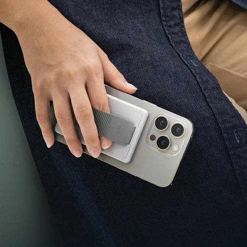 Kup Magnetická peněženka s podložkou a páskem UNIQ Heldro ID šedá/chalk grey - UNIQ1114 - {ean13} - Sklep Home Screen
