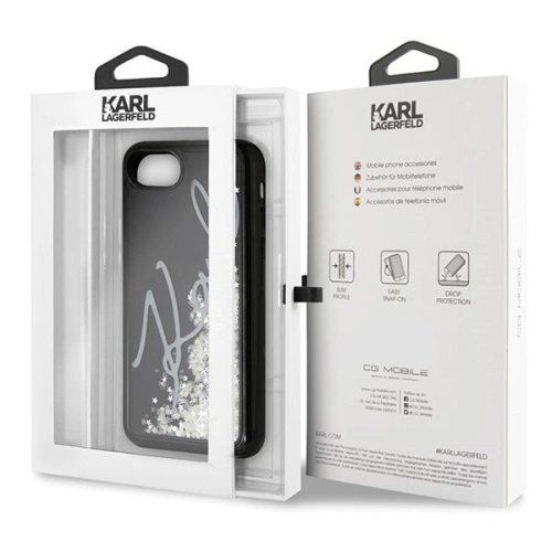 Buy Karl Lagerfeld KLHCI8PH2IR Apple iPhone SE 2022/SE 2020/8/7 black Glitter Signature - Glow in the dark - KLD102BLK - {ean13} - Home Screen Store Europe