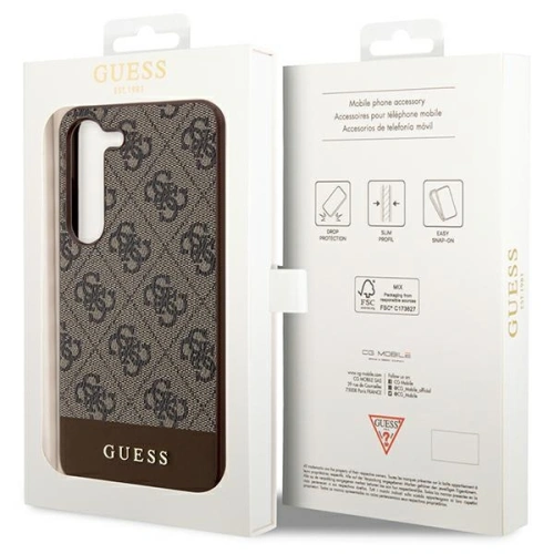 Kup Etui Guess GUHCS24SG4GLBR Samsung Galaxy S24 keménytok 4G Stripe Collection barna/brown - GUE3360 - {ean13} - Sklep Home Screen