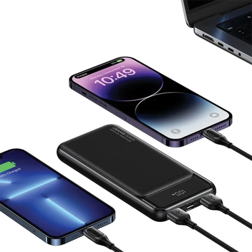 Kup Powerbank USAMS US-CD202 30000mAh microUSB, USB-A, USB-C, 10W z wyświetlaczem czarny/black - USA1083 - {ean13} - Sklep Home Screen