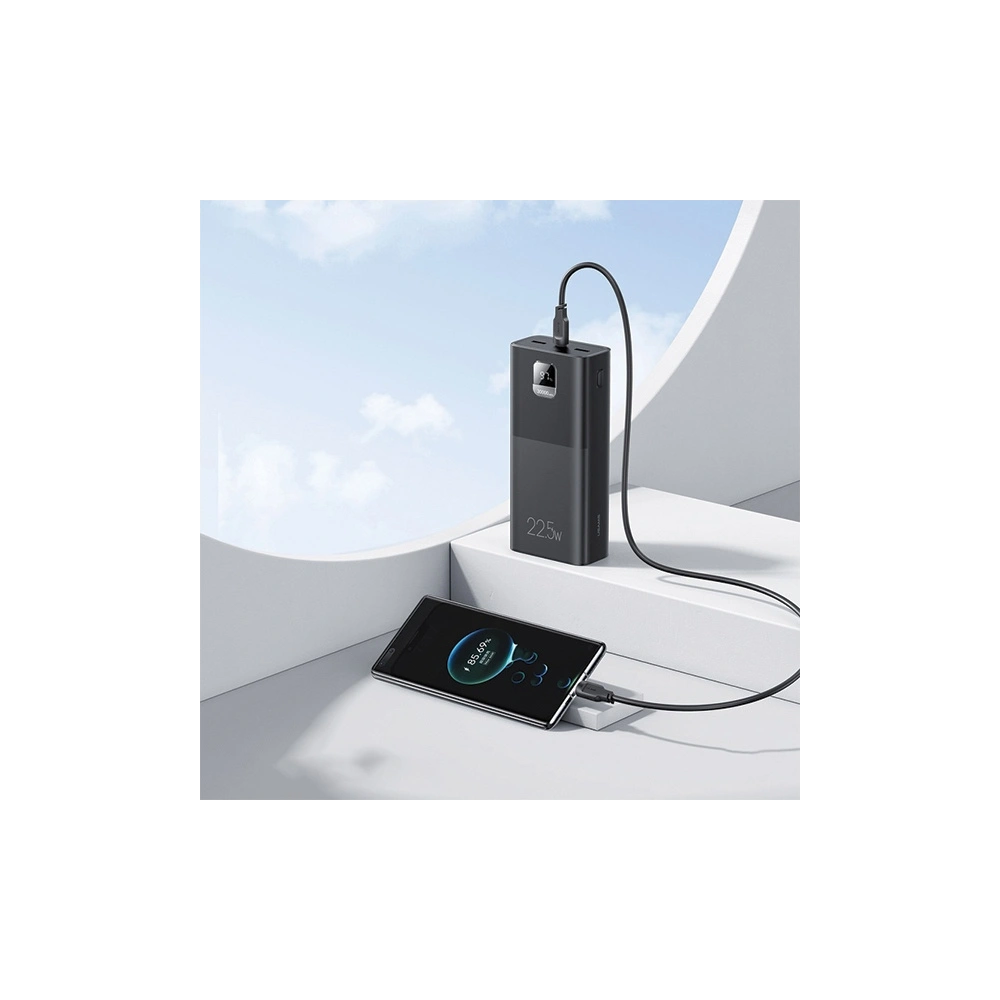 Powerbank USAMS PB68 30000mAh 2xUSB-A, USB-C, 20W, PD, QC 3.0 z wyświetlaczem czarny/black