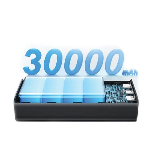 Kup Powerbanka USAMS PB68 30000mAh 2xUSB-A, USB-C, 20W, PD, QC 3.0 s displejem černá/black - USA1085 - {ean13} - Sklep Home Screen