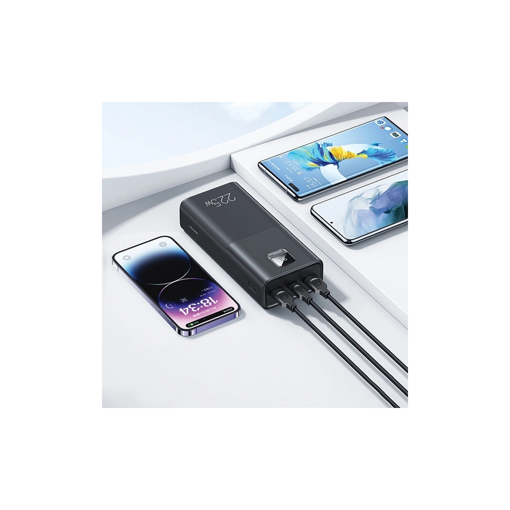 Powerbank USAMS PB68 30000mAh 2xUSB-A, USB-C, 20W, PD, QC 3.0 z wyświetlaczem czarny/black