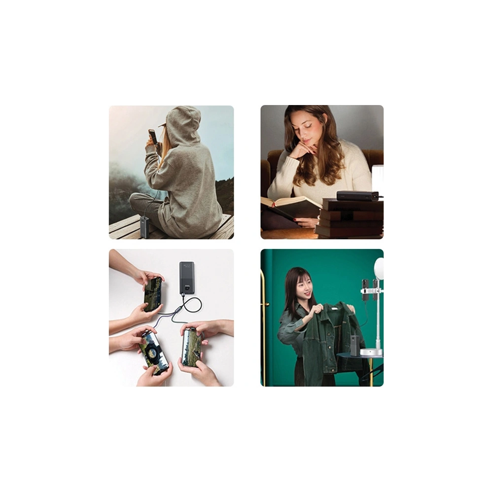 Powerbank USAMS PB68 30000mAh 2xUSB-A, USB-C, 20W, PD, QC 3.0 z wyświetlaczem czarny/black