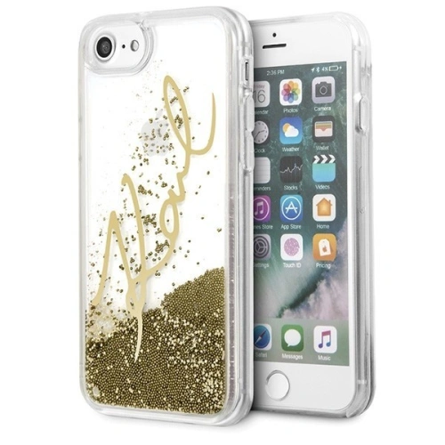 Kup Karl Lagerfeld KLHCI8SGGO Apple iPhone SE 2022/SE 2020/8/7 aur/aur hard case Signature Liquid Glitter - KLD104GLD - {ean13} - Sklep Home Screen