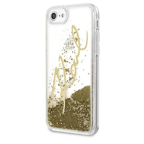 Kup Karl Lagerfeld KLHCI8SGGO Apple iPhone SE 2022/SE 2020/8/7 aur/aur hard case Signature Liquid Glitter - KLD104GLD - {ean13} - Sklep Home Screen