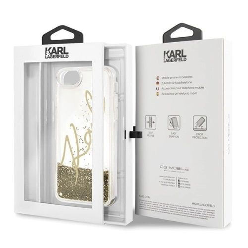 Kup Karl Lagerfeld KLHCI8SGGO Apple iPhone SE 2022/SE 2020/8/7 aur/aur hard case Signature Liquid Glitter - KLD104GLD - {ean13} - Sklep Home Screen