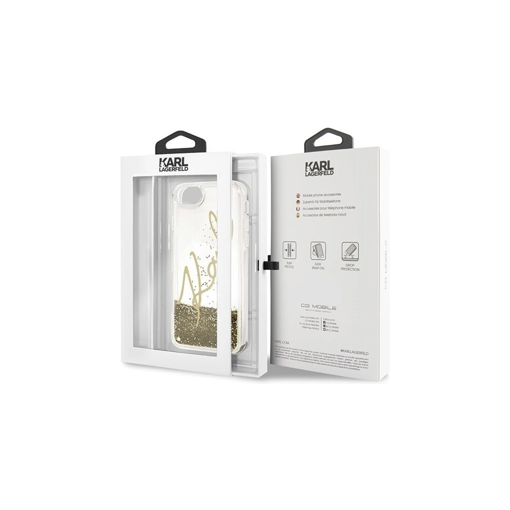 Karl Lagerfeld KLHCI8SGGO Apple iPhone SE 2022/SE 2020/8/7 złoty/gold hard case Signature Liquid Glitter