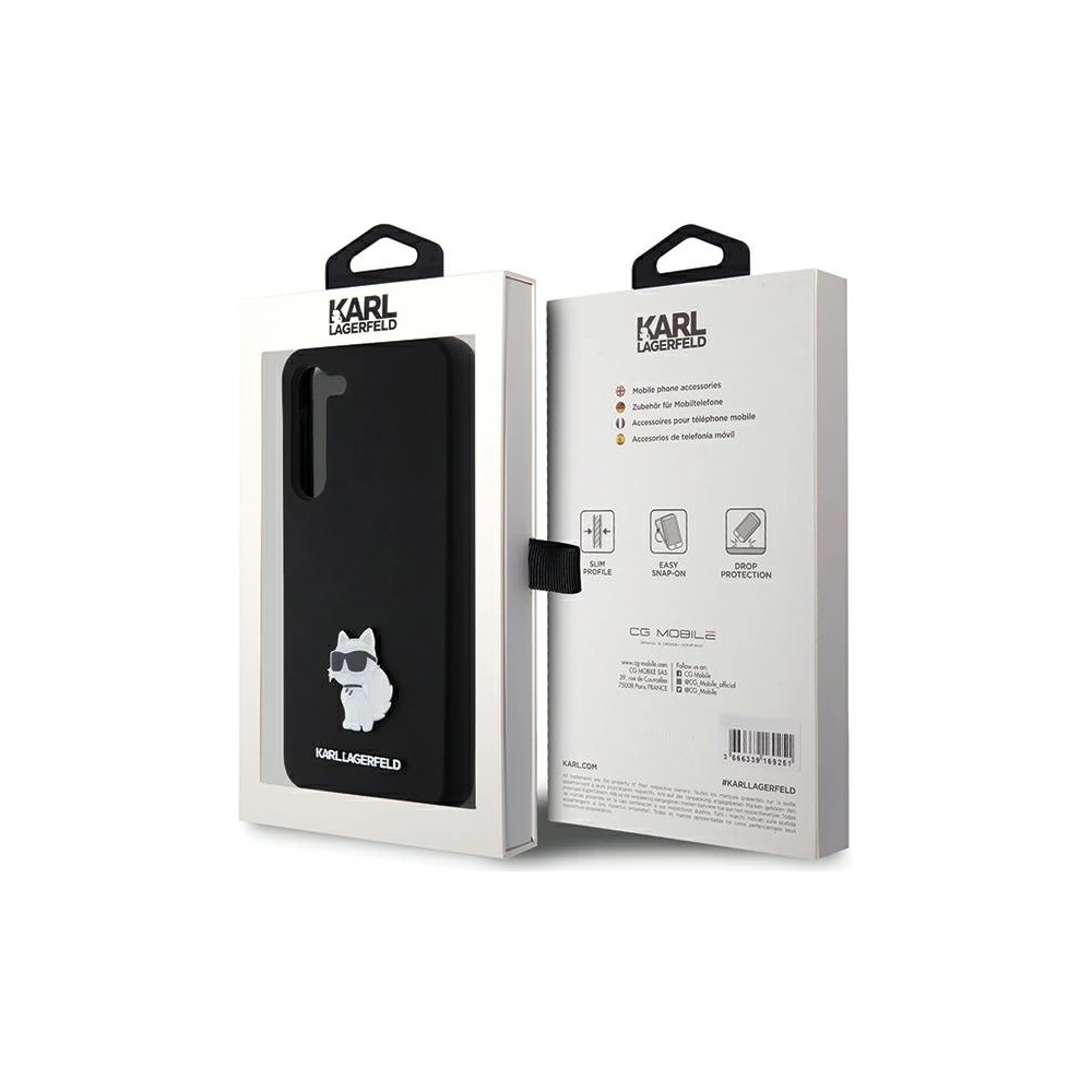 Etui Karl Lagerfeld KLHCS23MSMHCNPK Samsung Galaxy S23+ Plus hardcase Silicone Choupette Metal Pin czarny/black