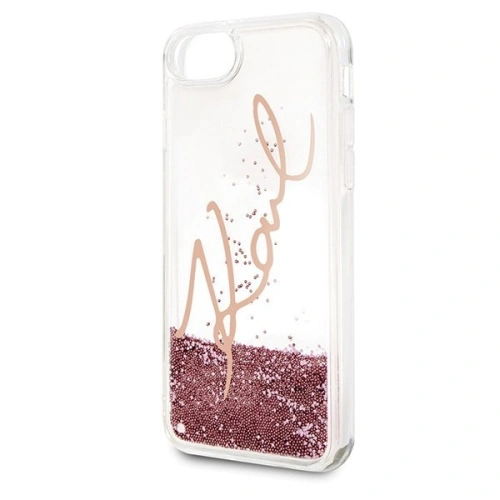Kup Karl Lagerfeld KLHCI8SGPI Apple iPhone SE 2022/SE 2020/8/7 rozie-aurie/coroană de aur roză carcasă dură Signature Liquid Glitter - KLD105RS - {ean13} - Sklep Home Screen