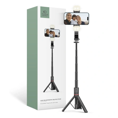 Buy Tech-Protect L05s Wireless Selfie Stick Tripod & Led Light Black - THP2684 - {ean13} - Home Screen Store Europe