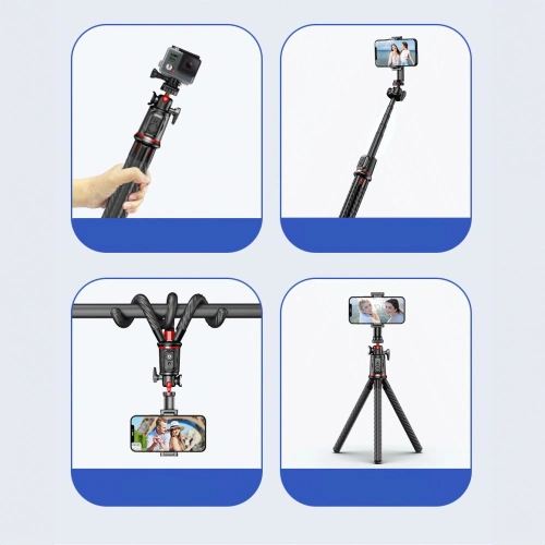 Buy Tech-Protect L07s Bluetooth Selfie Stick Flexible Tripod Black - THP2685 - {ean13} - Home Screen Store Europe