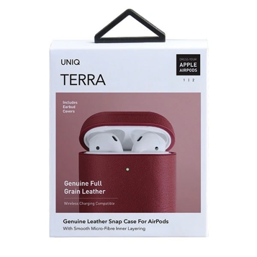 Kup Etui UNIQ Terra Apple AirPods 1/2 Genuine Leather czerwony/red - UNIQ93RED - {ean13} - Sklep Home Screen