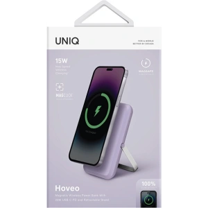 Kup Powerbank magnetický UNIQ Hoveo 5000mAh USB-C 20W PD Rychlé nabíjení Bezdrátové Magnetic liliový/lilac lavender - UNIQ1116 - {ean13} - Sklep Home Screen
