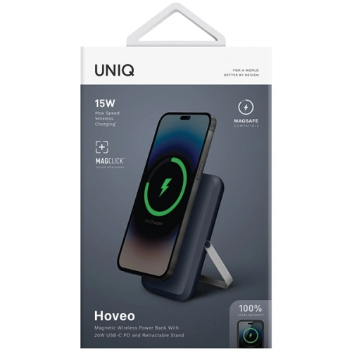 Kup Magnetische Powerbank UNIQ Hoveo 5000mAh USB-C 20W PD Schnellladung Drahtlos Magnetisch Blau/Sturmblau - UNIQ1117 - {ean13} - Sklep Home Screen