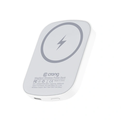 Kup Powerbank magnetický Crong MagSpot Power Bank MagSafe 5000mAh USB-C 20W PD bílý - CRG702 - {ean13} - Sklep Home Screen