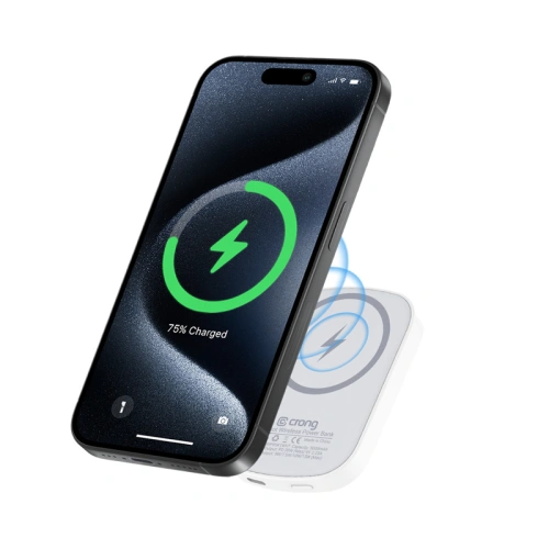 Kup Powerbank magnetický Crong MagSpot Power Bank MagSafe 5000mAh USB-C 20W PD bílý - CRG702 - {ean13} - Sklep Home Screen