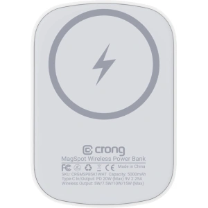 Kup Powerbank magnetyczny Crong MagSpot Power Bank MagSafe 5000mAh USB-C 20W PD biały - CRG702 - {ean13} - Sklep Home Screen