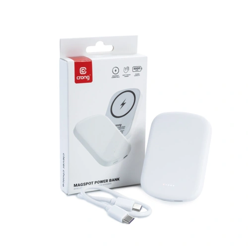 Kup Powerbank magnetický Crong MagSpot Power Bank MagSafe 5000mAh USB-C 20W PD bílý - CRG702 - {ean13} - Sklep Home Screen