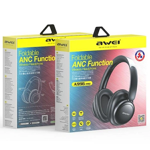 Kup Słuchawki nauszne AWEI A996 Pro ANC Bluetooth czarny/black - AWEI184 - {ean13} - Sklep Home Screen