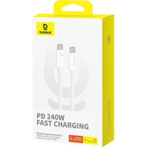 Kup Kabel Baseus USB-C / USB-C PD 8K 60Hz 240W 1m weiß - BSU4852 - {ean13} - Sklep Home Screen
