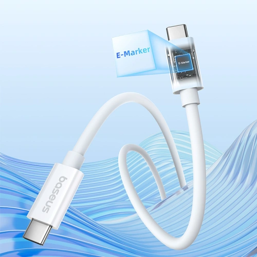 Kup Cablul Baseus USB-C / USB-C PD 8K 60Hz 240W 1m alb - BSU4852 - {ean13} - Sklep Home Screen