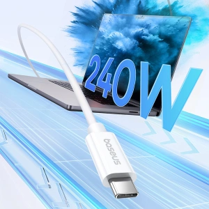 Buy Baseus USB-C / USB-C cable PD 8K 60Hz 240W 1m white - BSU4852 - {ean13} - Home Screen Store Europe