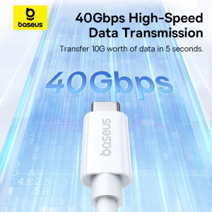 Buy Baseus USB-C / USB-C cable PD 8K 60Hz 240W 1m white - BSU4852 - {ean13} - Home Screen Store Europe