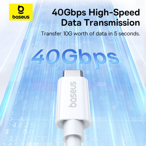 Kup Kabel Baseus USB-C / USB-C PD 8K 60Hz 240W 1m bílý - BSU4852 - {ean13} - Sklep Home Screen