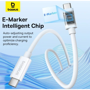 Buy Baseus USB-C / USB-C cable PD 8K 60Hz 240W 1m white - BSU4852 - {ean13} - Home Screen Store Europe
