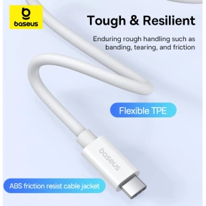 Buy Baseus USB-C / USB-C cable PD 8K 60Hz 240W 1m white - BSU4852 - {ean13} - Home Screen Store Europe