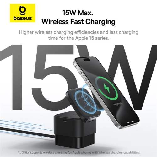 Kup Bezdrátová nabíječka Baseus BS-W531 USB-C 2w1 MagSafe / Qi 20W černá - BSU4853 - {ean13} - Sklep Home Screen