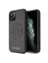 Guess Apple Tasche GUHCN58RSSASBK iPhone 11 Pro schwarz/schwarz Hartschale Saffiano 4G Circle Logo