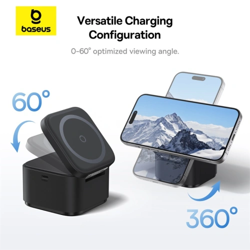 Kup Bezdrátová nabíječka Baseus BS-W531 USB-C 2w1 MagSafe / Qi 20W černá - BSU4853 - {ean13} - Sklep Home Screen
