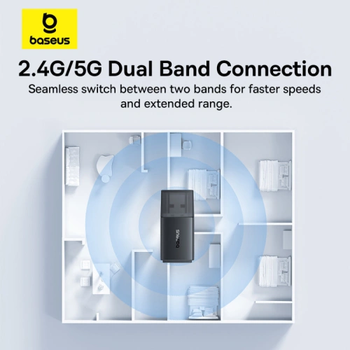 Kup Karta de rețea externă USB-A Baseus BS-OH170 2.4Ghz / 5GHz 650Mb/s neagră - BSU4854 - {ean13} - Sklep Home Screen