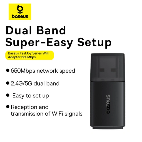 Kup Externe USB-A-Netzwerkkarte Baseus BS-OH170 2.4Ghz / 5GHz 650Mb/s schwarz - BSU4854 - {ean13} - Sklep Home Screen