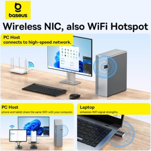 Kup Externe USB-A-Netzwerkkarte Baseus BS-OH170 2.4Ghz / 5GHz 650Mb/s schwarz - BSU4854 - {ean13} - Sklep Home Screen