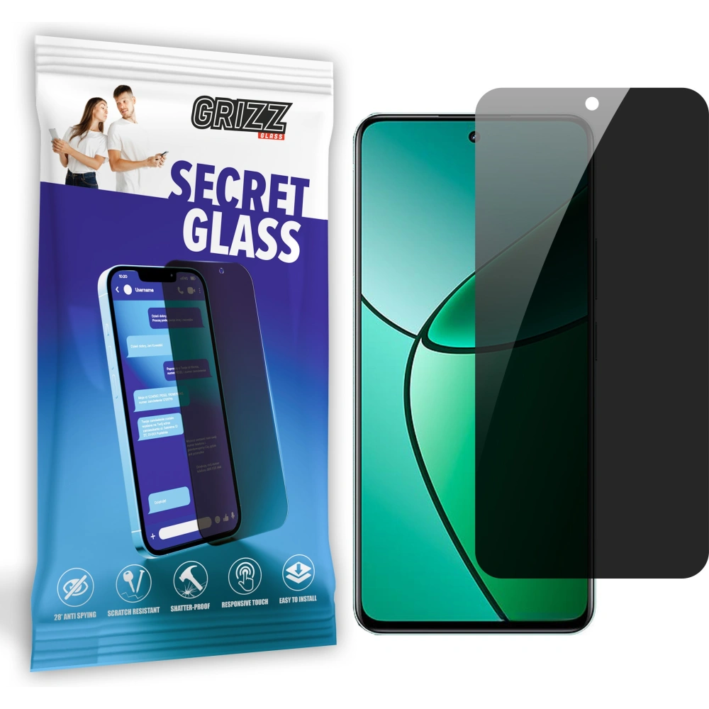 Matowe szkło prywatyzujące GrizzGlass SecretGlass do Realme 12 Plus