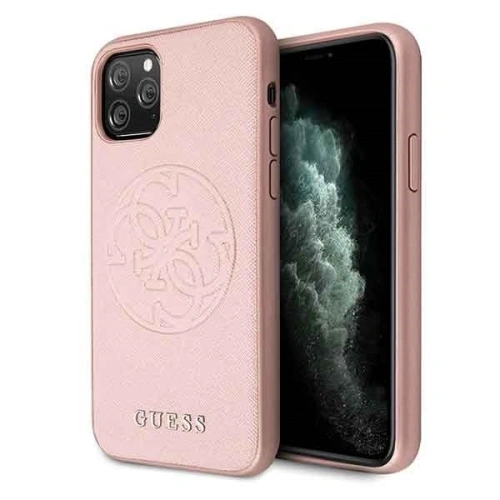 Kup Etui Guess GUHCN58RSSASRG Apple iPhone 11 Pro roz/gri hard case Saffiano 4G Circle Logo - GUE185PNK - {ean13} - Sklep Home Screen