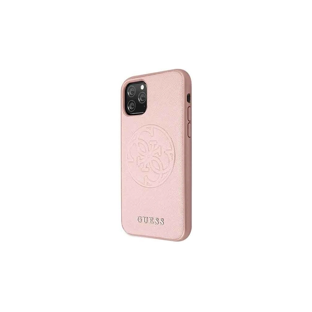 Etui Guess GUHCN58RSSASRG Apple iPhone 11 Pro różowy/pink hard case Saffiano 4G Circle Logo