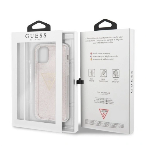 Buy Guess GUHCN58SGTLPI iPhone 11 Pro pink hard case Glitter Triangle - GUE187PNK - {ean13} - Home Screen Store Europe