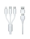 Kup Kabel 3MK Hyper 3in1 USB-A - USB-C / USB-C, microUSB, Lightning 1.5m Weiß/White - 3MK5800 - {ean13} - Sklep Home Screen