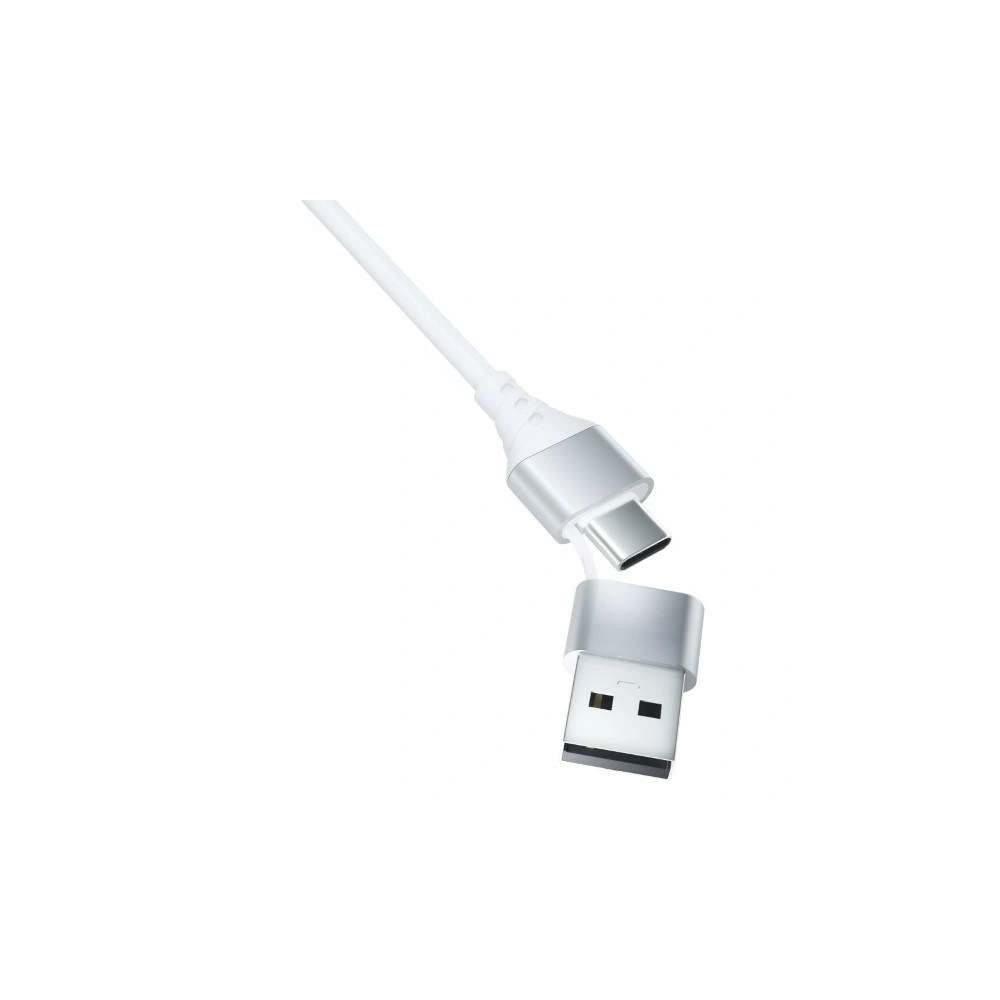 Kabel 3MK Hyper 3w1 USB-A - USB-C / USB-C, microUSB, Lightning 1.5m Biały/White