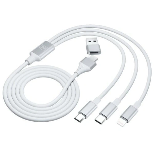 Kup Kabel 3MK Hyper 3w1 USB-A - USB-C / USB-C, microUSB, Lightning 1.5m Biały/White - 3MK5800 - {ean13} - Sklep Home Screen