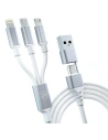 Kup Kabel 3MK Hyper 3w1 USB-A - USB-C / USB-C, microUSB, Lightning 1.5m Biały/White - 3MK5800 - {ean13} - Sklep Home Screen
