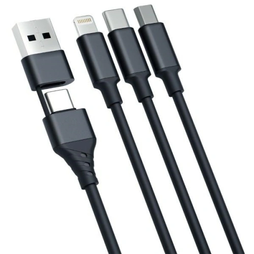 Kup Kábel 3MK Hyper 3w1 USB-A - USB-C / USB-C, microUSB, Lightning 1.5m Fekete/Black - 3MK5801 - {ean13} - Sklep Home Screen